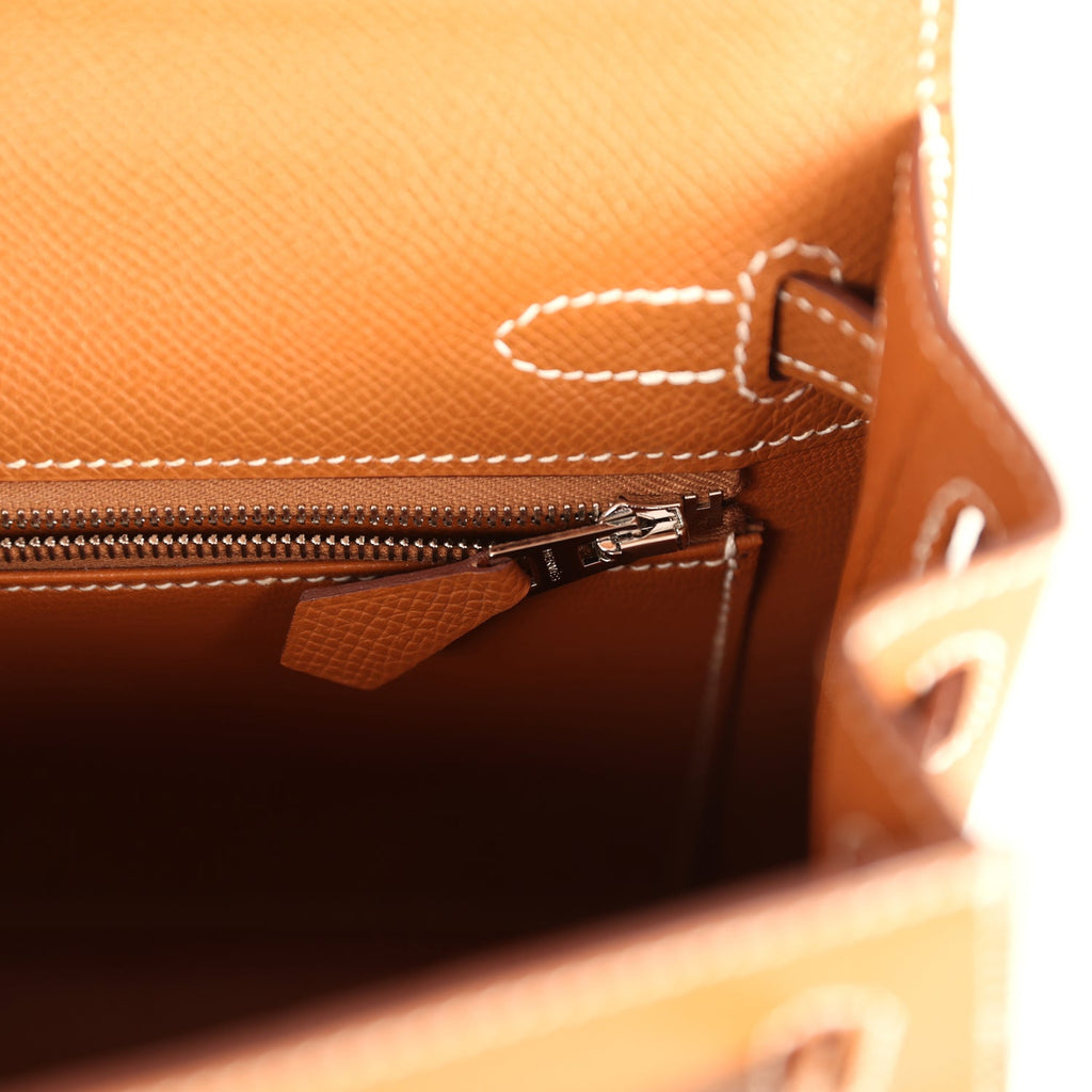 Hermes Kelly Sellier 25 Gold Epsom Palladium Hardware