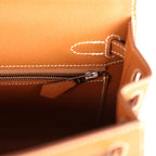 Hermes Kelly Sellier 25 Gold Epsom Palladium Hardware