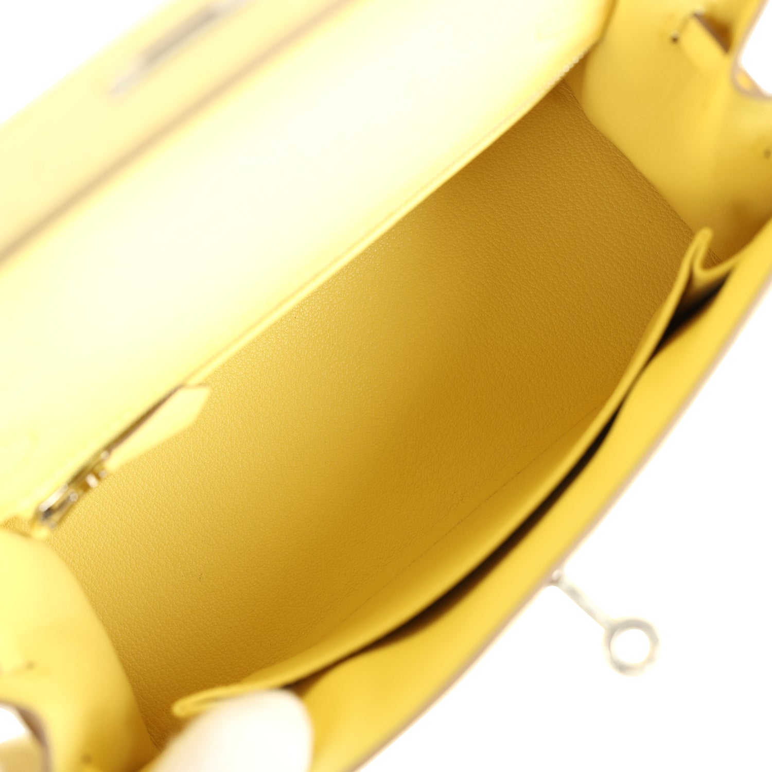 Hermes Kelly Sellier 25 Limoncello Ostrich Palladium Hardware