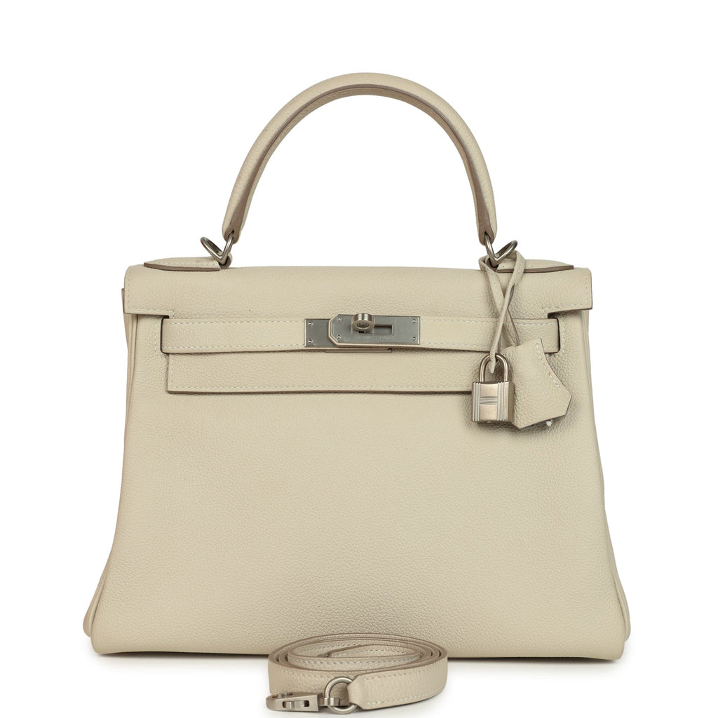 Hermes Special Order (HSS) Kelly Retourne 28 Beton Verso Togo Brushed Palladium Hardware