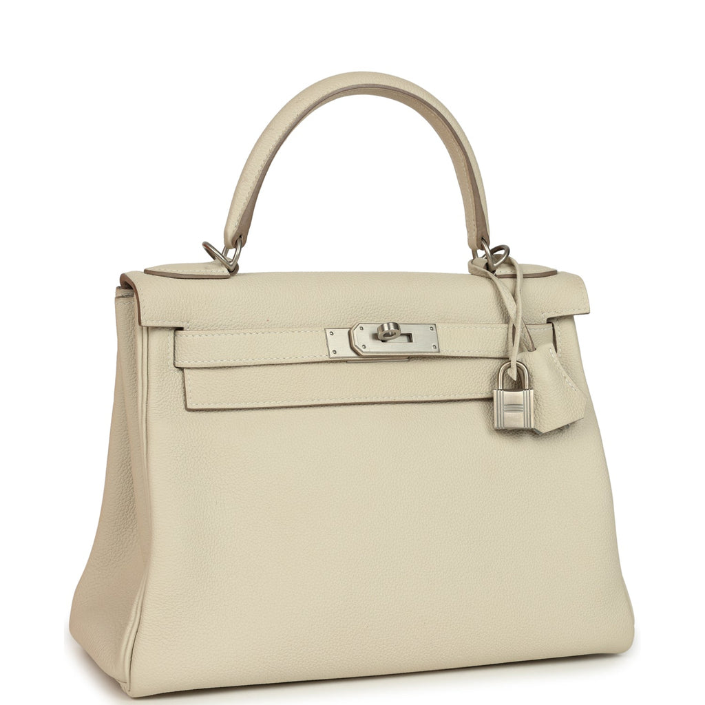Hermes Special Order (HSS) Kelly Retourne 28 Beton Verso Togo Brushed Palladium Hardware