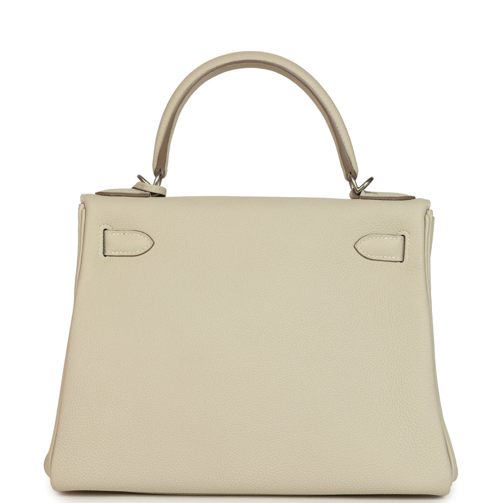 Hermes Special Order (HSS) Kelly Retourne 28 Beton Verso Togo Brushed Palladium Hardware