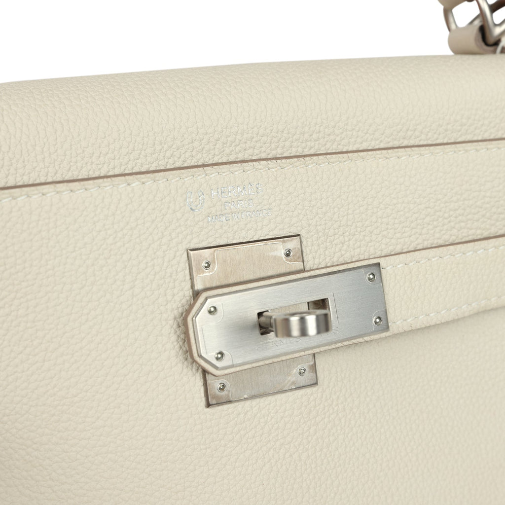 Hermes Special Order (HSS) Kelly Retourne 28 Beton Verso Togo Brushed Palladium Hardware