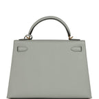 Hermes Kelly Sellier 32 Bleu Glacier Epsom Gold Hardware