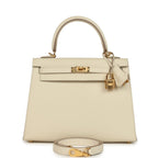 Hermes Kelly Sellier 25 Craie Epsom Gold Hardware