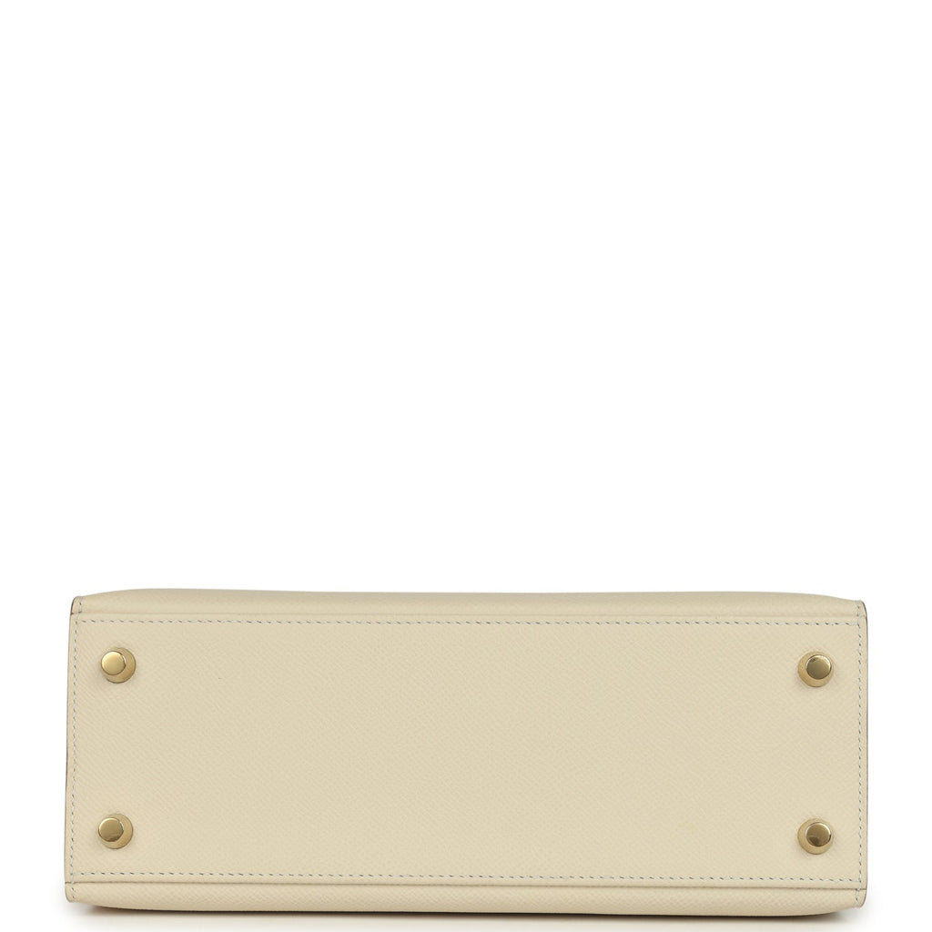 Hermes Kelly Sellier 25 Craie Epsom Gold Hardware