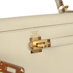 Hermes Kelly Sellier 25 Craie Epsom Gold Hardware