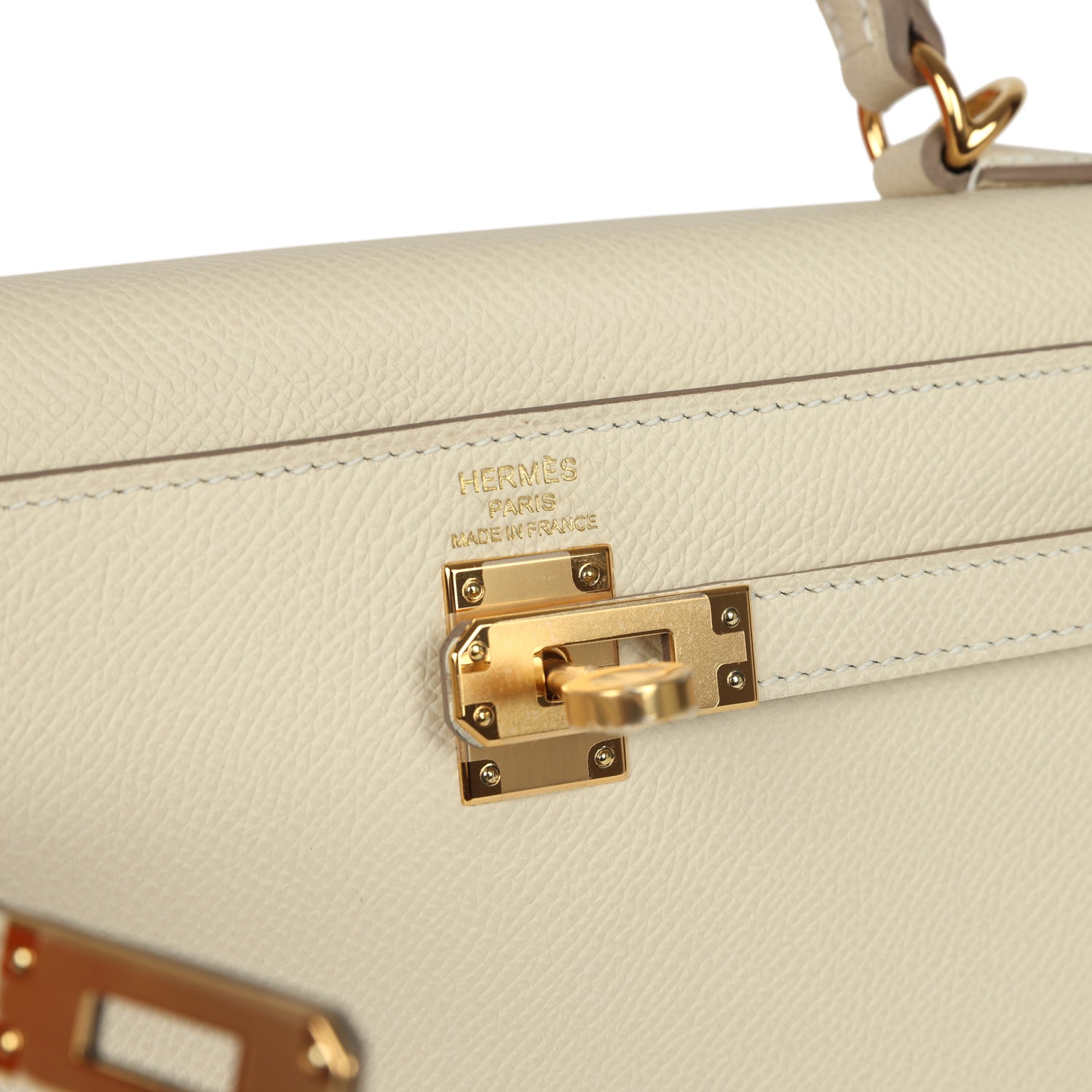 Hermes Kelly Sellier 25 Craie Epsom Gold Hardware