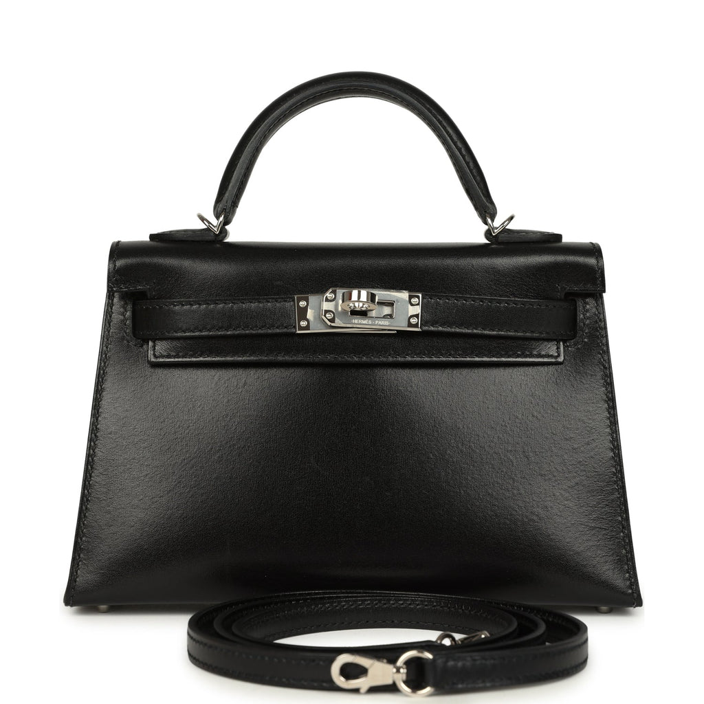 Hermes Kelly Sellier 20 Black Box Palladium Hardware