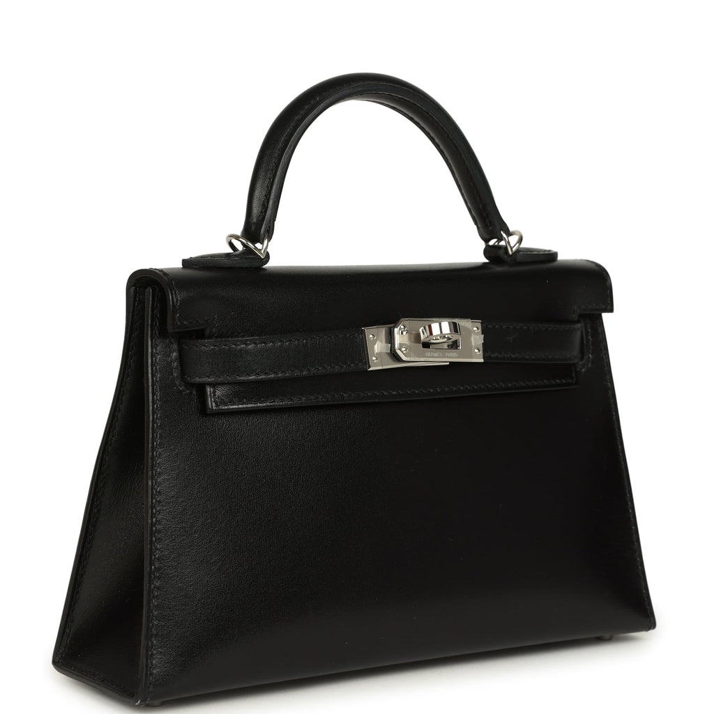 Hermes Kelly Sellier 20 Black Box Palladium Hardware