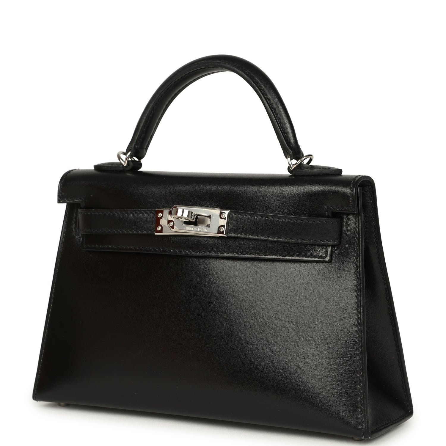 Hermes Kelly Sellier 20 Black Box Palladium Hardware