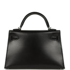 Hermes Kelly Sellier 20 Black Box Palladium Hardware