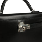 Hermes Kelly Sellier 20 Black Box Palladium Hardware