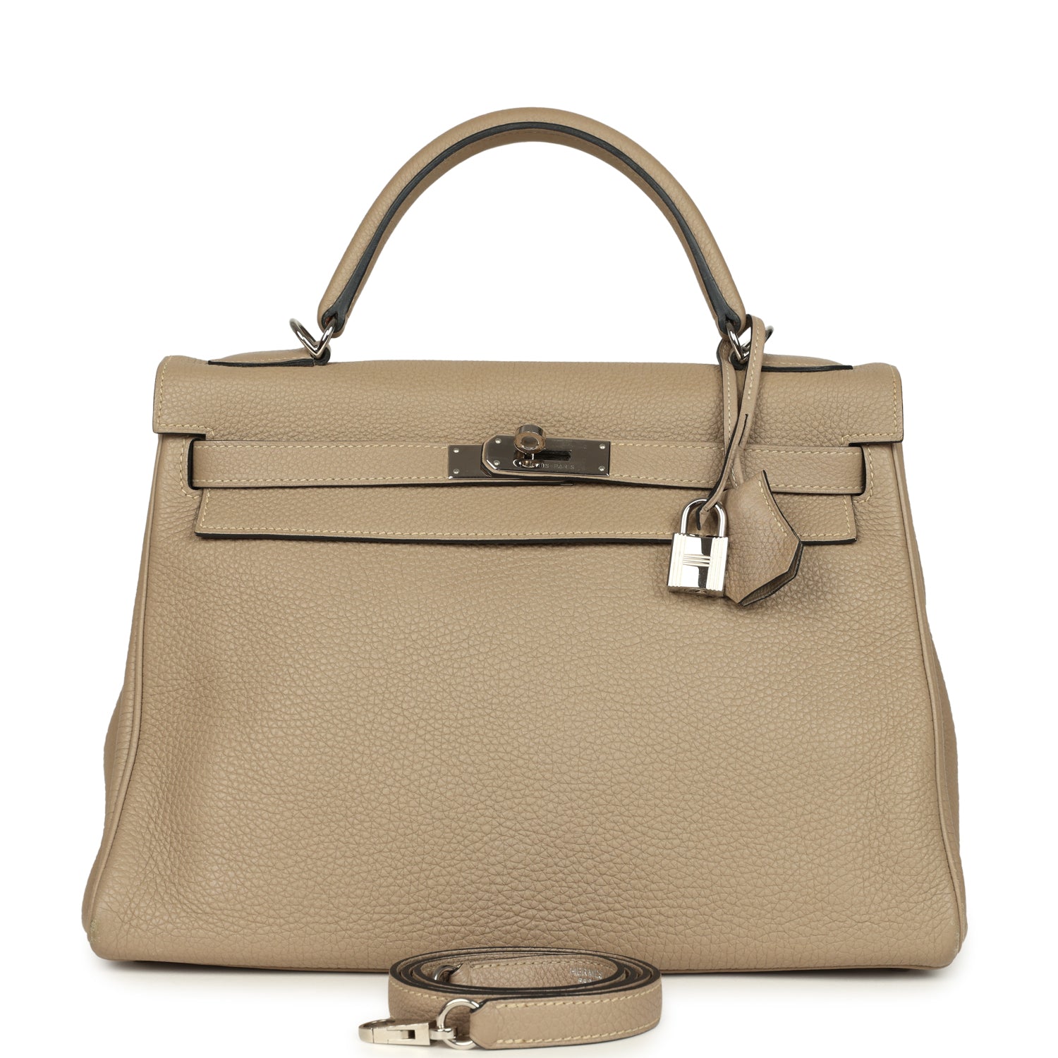 Hermes Kelly Retourne 32 Gris Tourterelle Togo Palladium Hardware