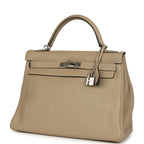 Hermes Kelly Retourne 32 Gris Tourterelle Togo Palladium Hardware