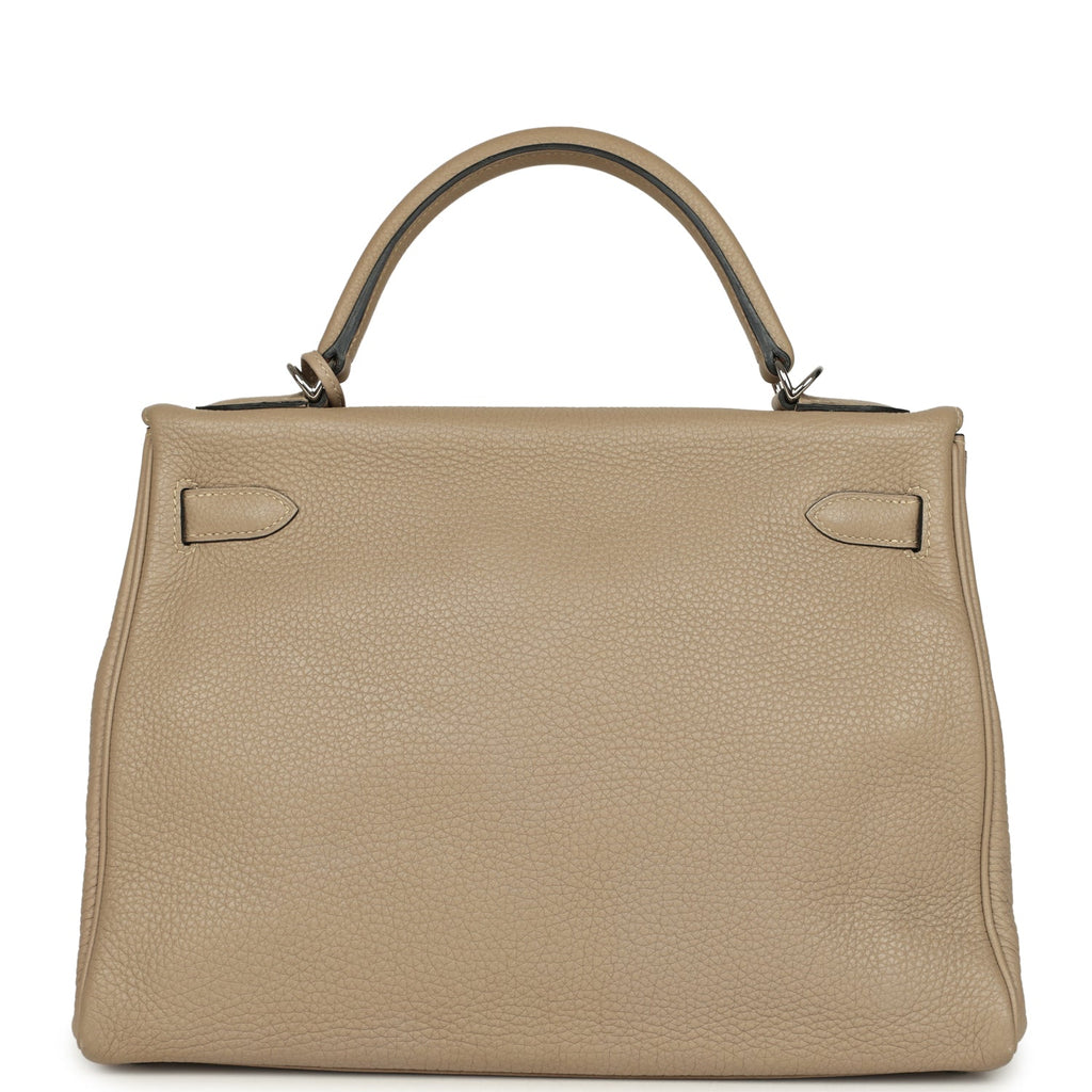 Hermes Kelly Retourne 32 Gris Tourterelle Togo Palladium Hardware