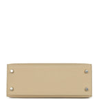 Hermes Kelly Sellier 25 Tri-Color Etoupe, Craie, Trench Epsom Palladium Hardware