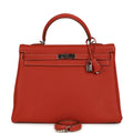 Hermes Retourne Kelly 35 Sanguine Clemence Palladium Hardware