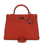 Hermes Retourne Kelly 35 Sanguine Clemence Palladium Hardware
