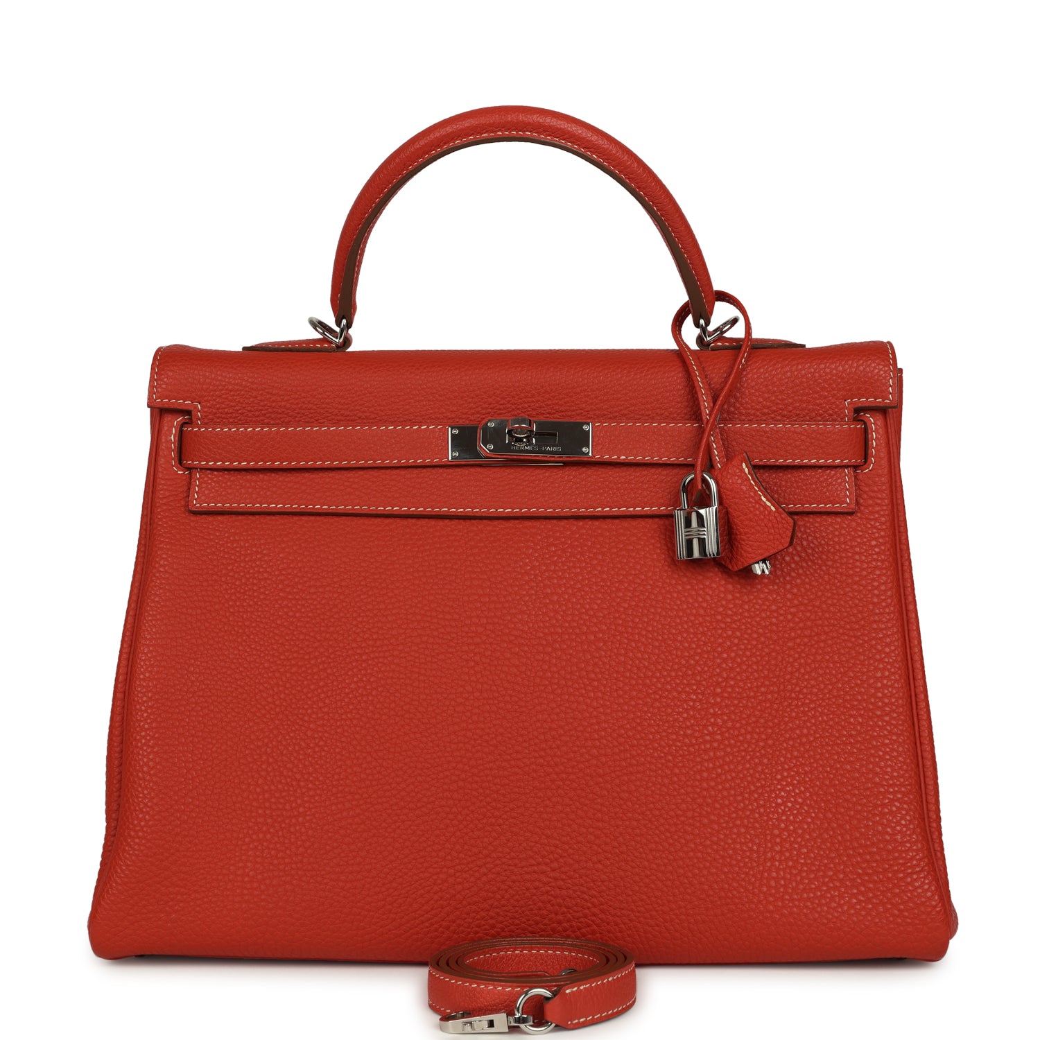 Hermes Retourne Kelly 35 Sanguine Clemence Palladium Hardware