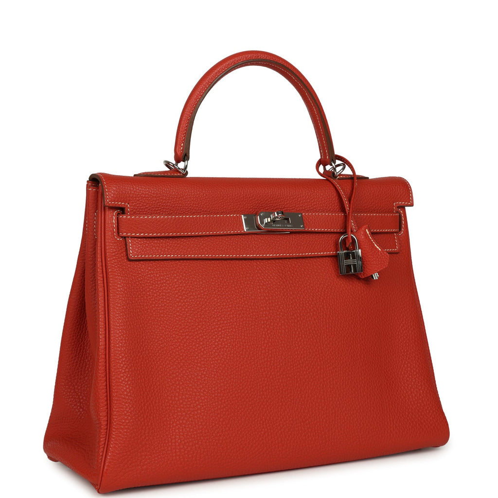 Hermes Retourne Kelly 35 Sanguine Clemence Palladium Hardware