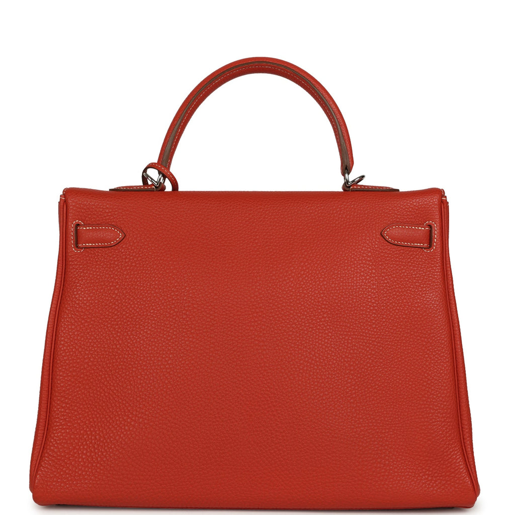 Hermes Retourne Kelly 35 Sanguine Clemence Palladium Hardware