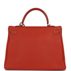 Hermes Retourne Kelly 35 Sanguine Clemence Palladium Hardware