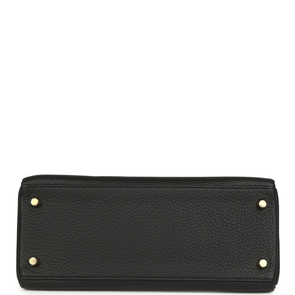 Hermes Kelly Retourne 28 Black Clemence Gold Hardware