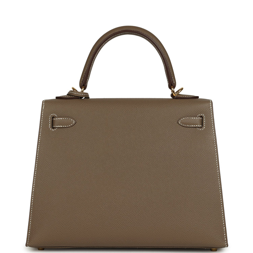 Hermes Kelly Sellier 25 Etoupe Epsom Gold Hardware