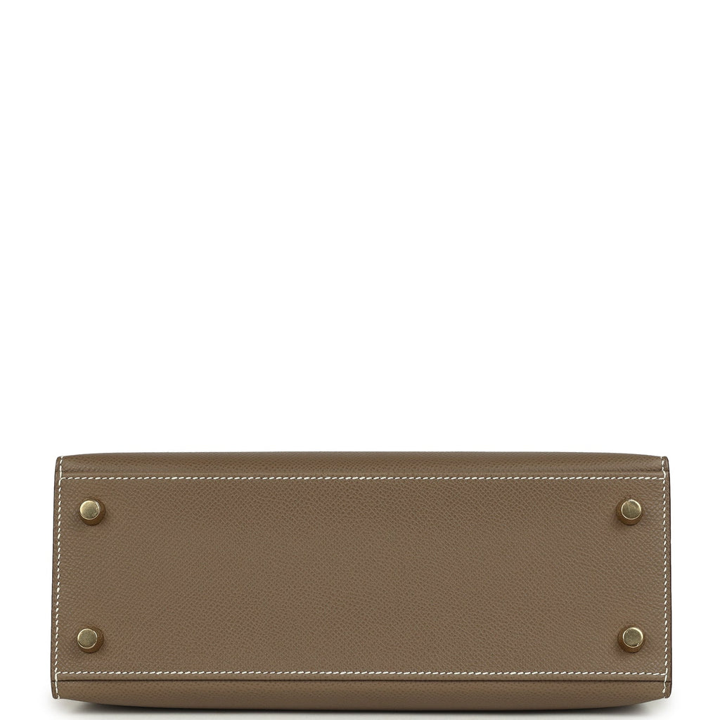 Hermes Kelly Sellier 25 Etoupe Epsom Gold Hardware