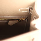 Hermes Kelly Sellier 25 Etoupe Epsom Gold Hardware