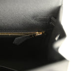 Hermes Kelly Sellier 25 Black Epsom Gold Hardware