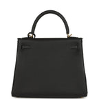 Hermes Kelly Retourne 25 Black Togo Gold Hardware