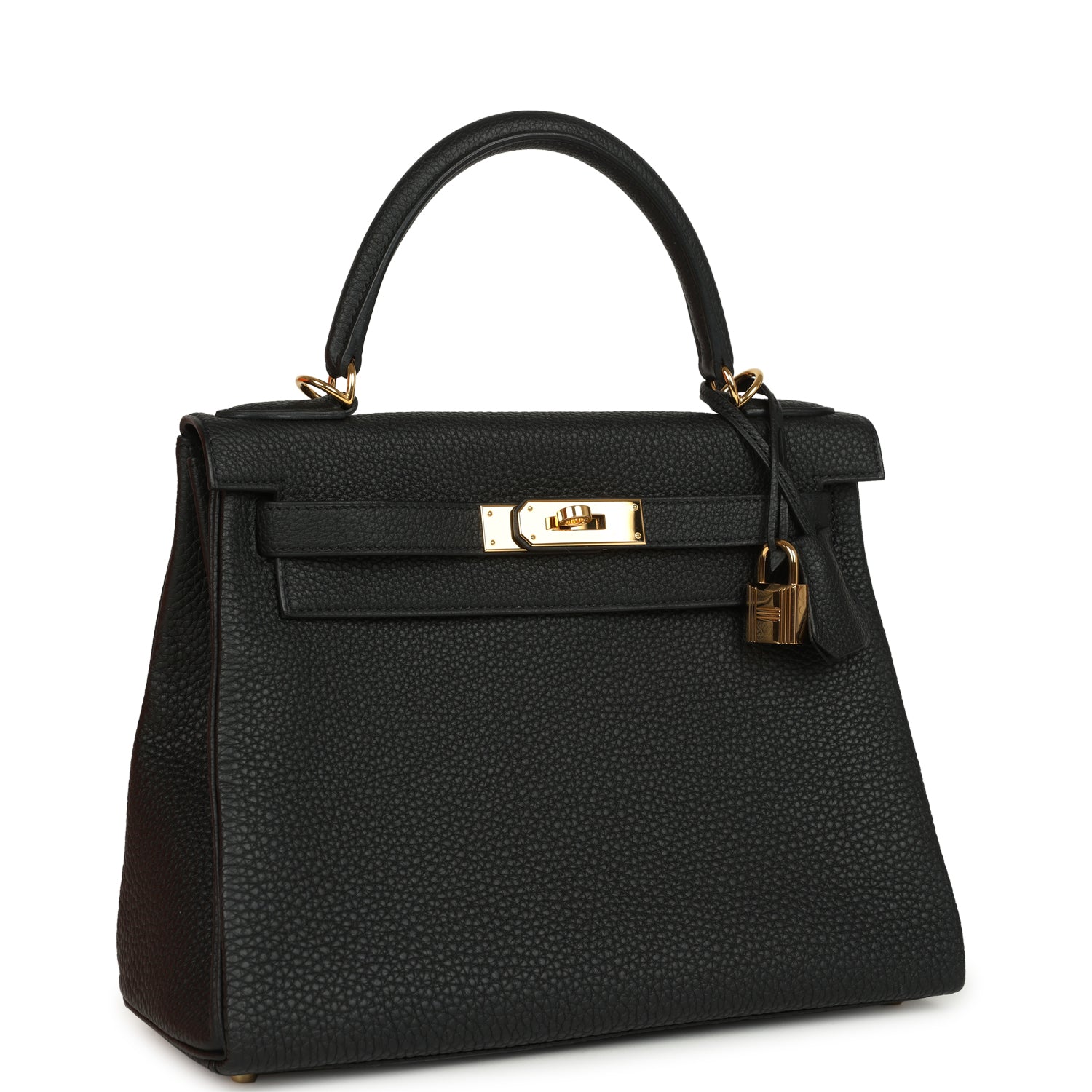 Hermes Kelly Retourne 28 Black Togo Gold Hardware