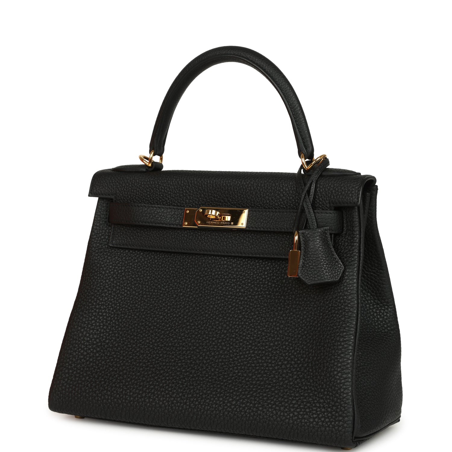Hermes Kelly Retourne 28 Black Togo Gold Hardware