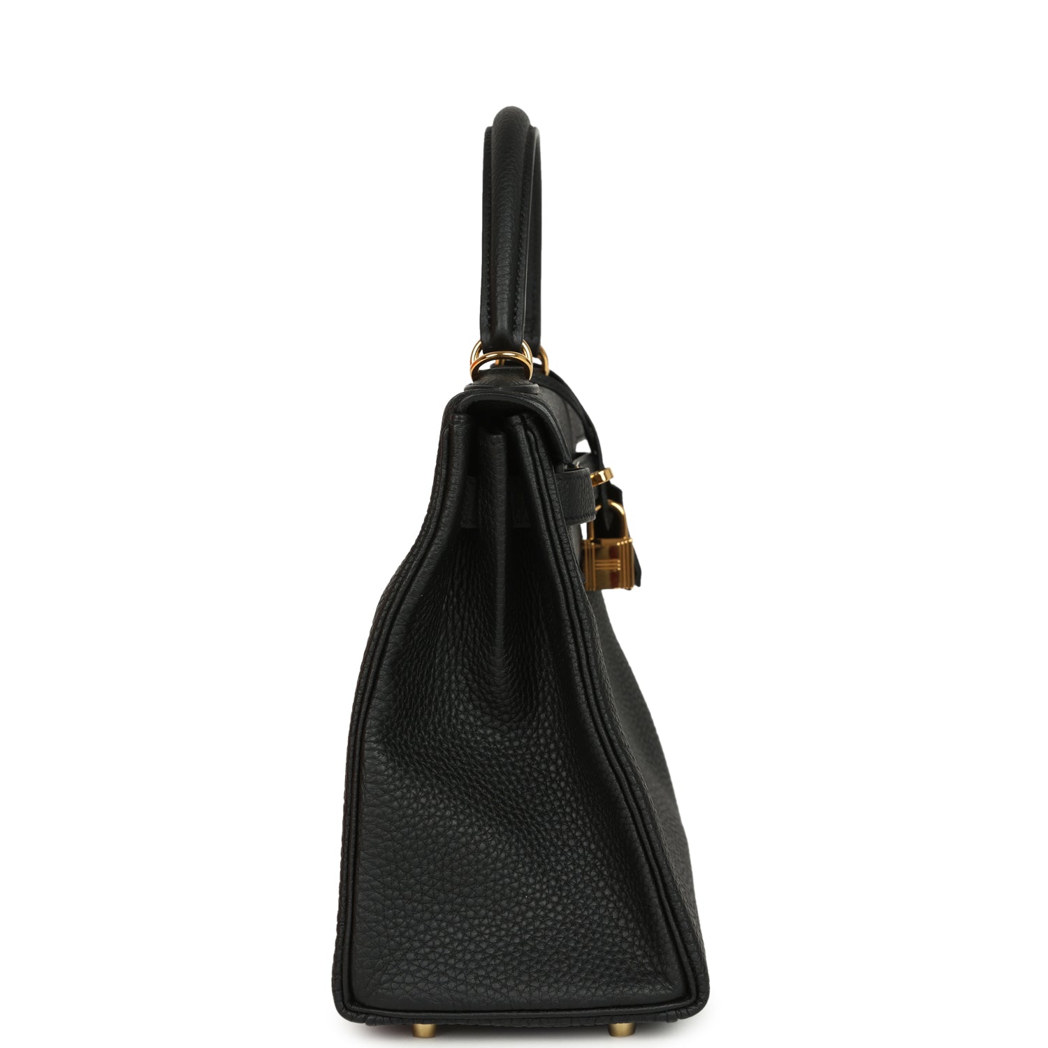 Hermes Kelly Retourne 28 Black Togo Gold Hardware