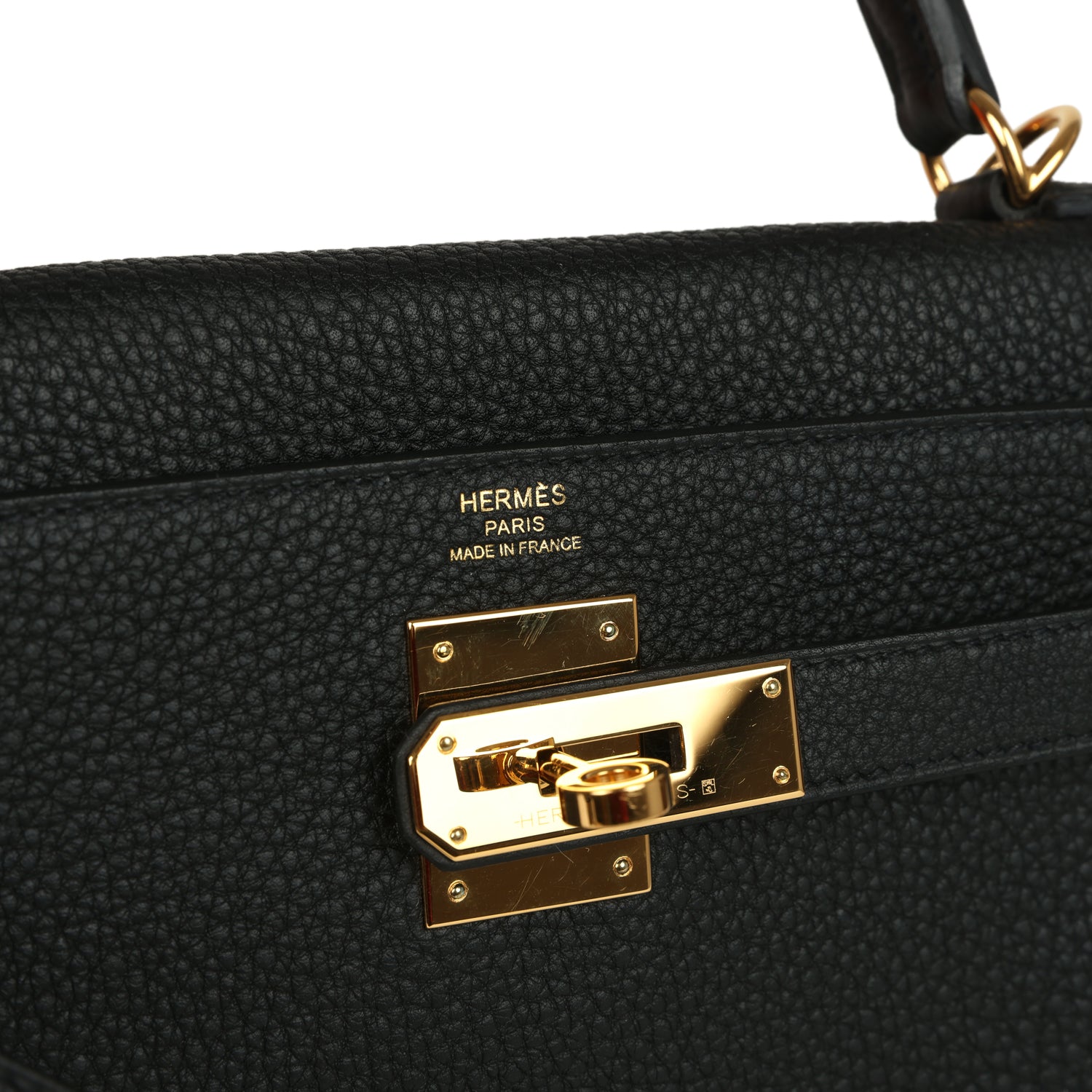 Hermes Kelly Retourne 28 Black Togo Gold Hardware