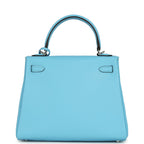 Hermes Kelly Retourne 25 Celeste Swift Palladium Hardware