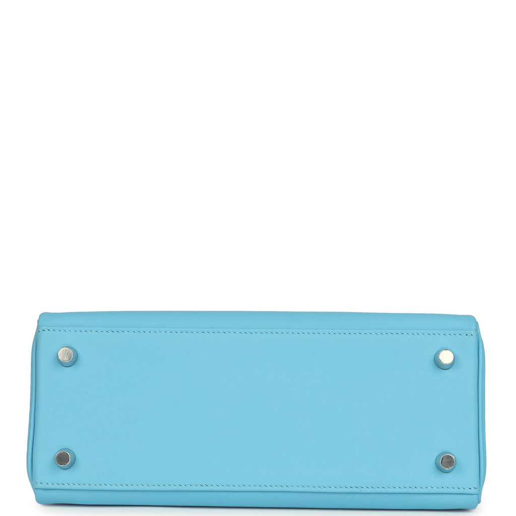 Hermes Kelly Retourne 25 Celeste Swift Palladium Hardware