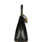 Hermes Kelly Sellier 25 Black Box Gold Hardware