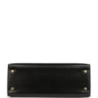 Hermes Kelly Sellier 25 Black Box Gold Hardware