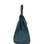 Hermes Kelly Retourne 32 Bleu De Malte Swift Palladium Hardware