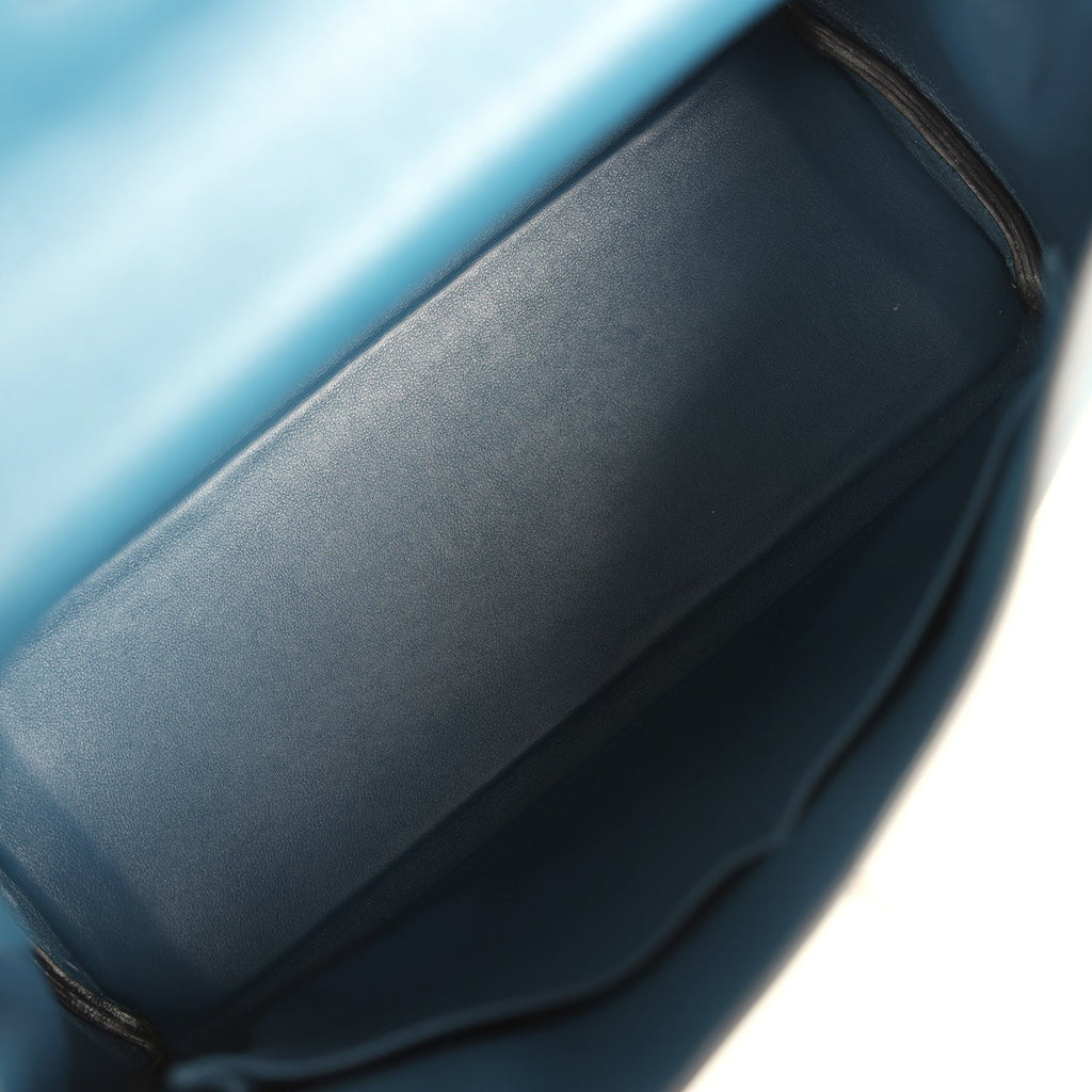 Hermes Kelly Retourne 32 Bleu De Malte Swift Palladium Hardware