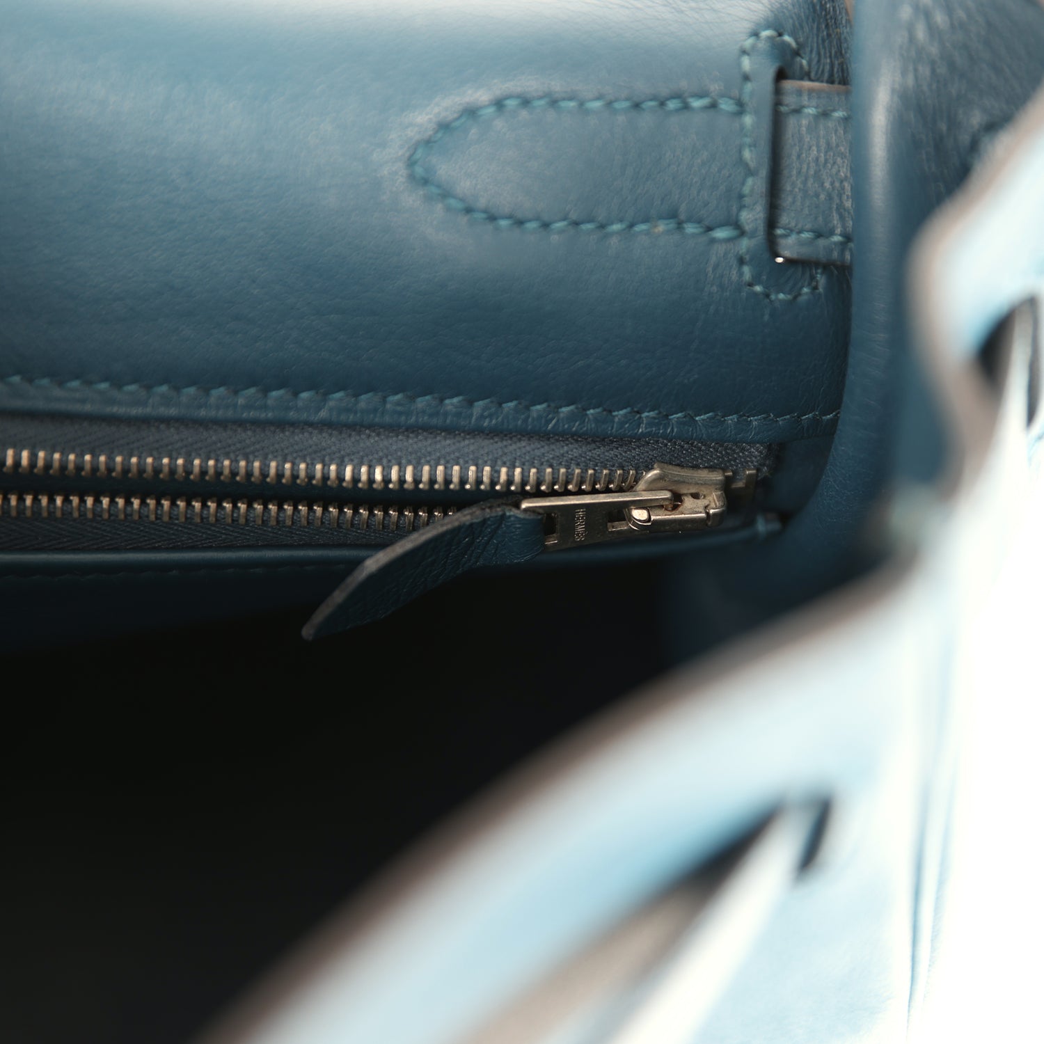 Hermes Kelly Retourne 32 Bleu De Malte Swift Palladium Hardware