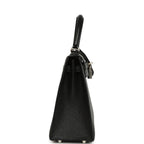 Hermes Special Order (HSS) Kelly Sellier 25 Black Verso Chevre Mysore Brushed Palladium Hardware
