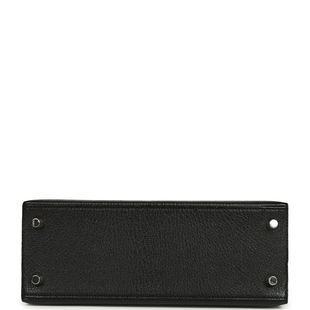Hermes Special Order (HSS) Kelly Sellier 25 Black Verso Chevre Mysore Brushed Palladium Hardware