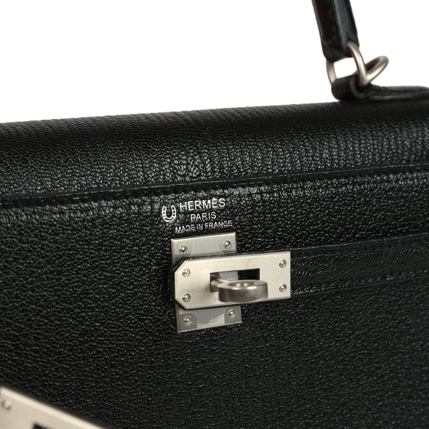 Hermes Special Order (HSS) Kelly Sellier 25 Black Verso Chevre Mysore Brushed Palladium Hardware