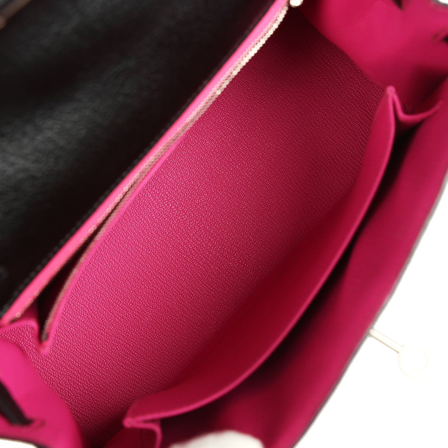 Hermes Special Order (HSS) Kelly Sellier 25 Black Verso Chevre Mysore Brushed Palladium Hardware