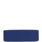 Hermes Kelly Sellier 20 Bleu Royal Chevre Chamkila and Ombre Varanus Salvator Lizard Touch Palladium Hardware