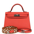 Hermes Kelly Sellier 20 Rose Texas Epsom Palladium Hardware